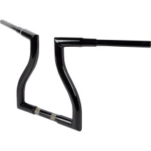 Manillar Thresher — 38 mm barra, 32 mm abrazadera, 26,5 cm ancho central, 11,5 cm retroceso, Negro