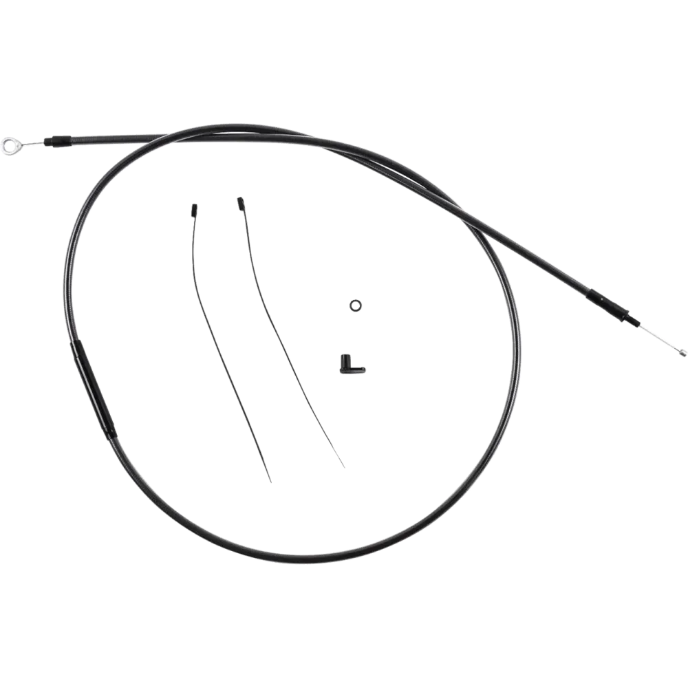 Cable de embrague Black Pearl™ rediseñado — 68-11/16 in longitud, 3-1/2 in recorrido, 25-7/16 in ajustador, Negro, Pulido
