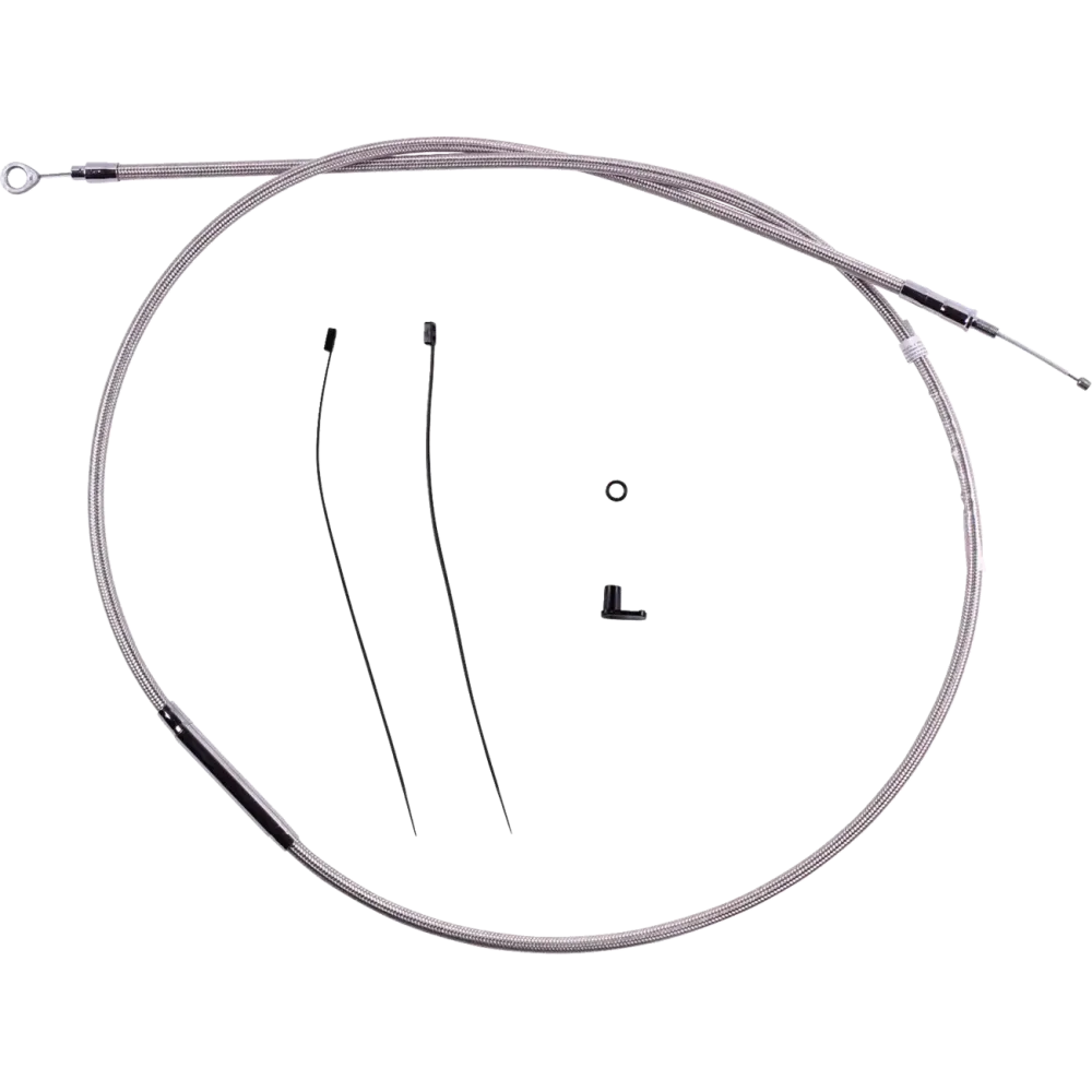 Redesigned Polished Stainless Clutch Cable — 174.5 cm overall length, 71 mm travel