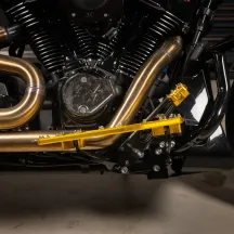 Pedal de freno Aggressor — anodizado dorado, aluminio 6061