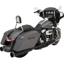 2-into-1-into-2 Dominator-SR Exhaust System — 4-1/2" mufflers, Black
