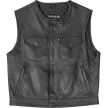 THRASHIN SUPPLY CO. VEST ENCINAL SHORTY LEATHER LA