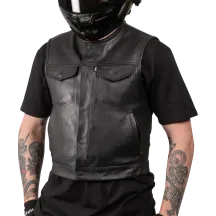 THRASHIN SUPPLY CO. VEST ENCINAL SHORTY LEATHER LA