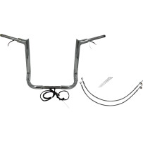 Kit de manillar EZ Install con cableado y tope puntiagudo — 38 mm (1.5"), subida 16", ancho 36", cromado