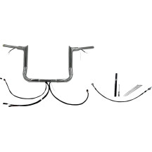 EZ Install Wired 1-1/2" Pointed Top Handlebar Kit — 1-1/2" diameter, 15" center width, 12" rise, Chrome