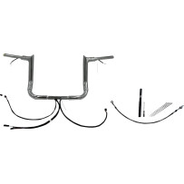 EZ Install Wired 1-1/2" Pointed Top Handlebar Kit — 1-1/2" diameter, 15" center width, 12" rise, Chrome