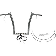 Kit de manillar EZ Install Wired 1-1/2" Pointed Top — 1-1/2" diámetro, 16" elevación, 1-1/4" abrazadera, Cromado