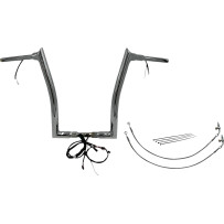 Kit de manillar EZ Install Wired 1-1/2" Pointed Top — 1-1/2" diámetro, 16" elevación, 1-1/4" abrazadera, Cromado