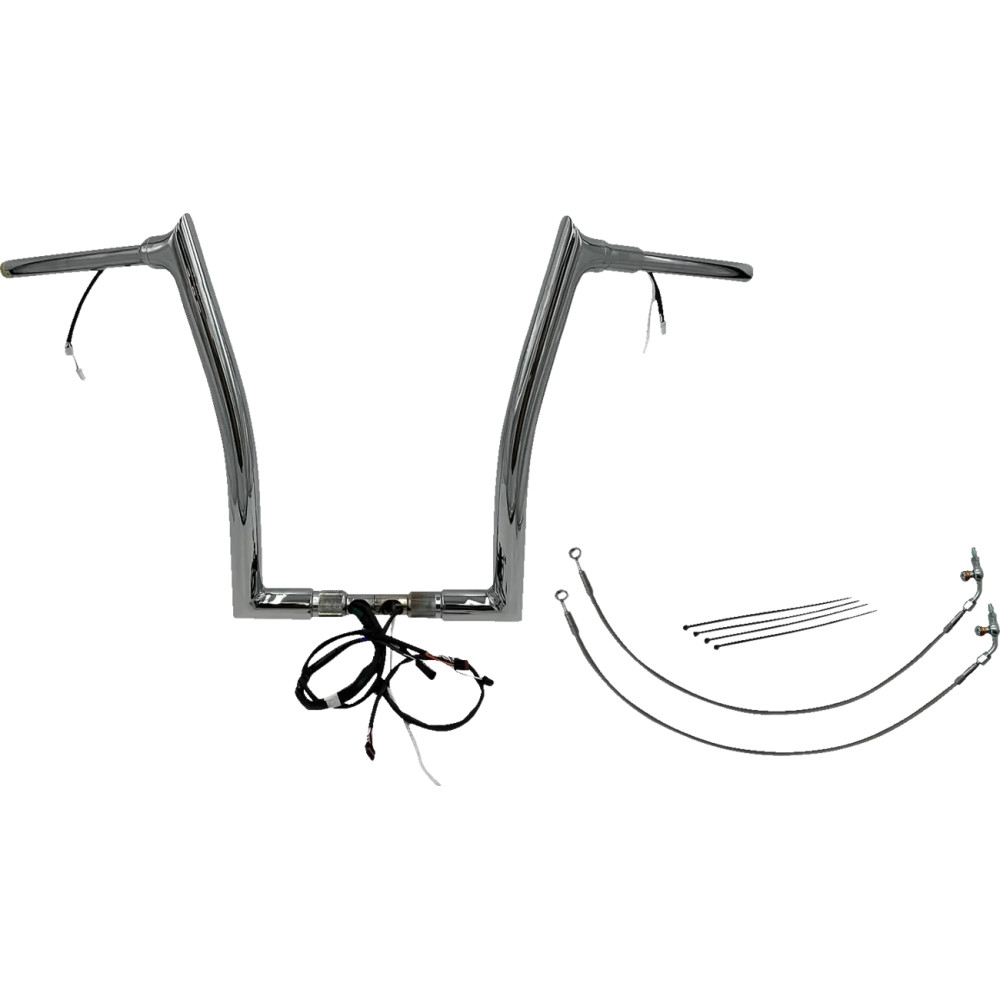 Kit de manillar EZ Install Wired 1-1/2" Pointed Top — 1-1/2" diámetro, 16" elevación, 1-1/4" abrazadera, Cromado