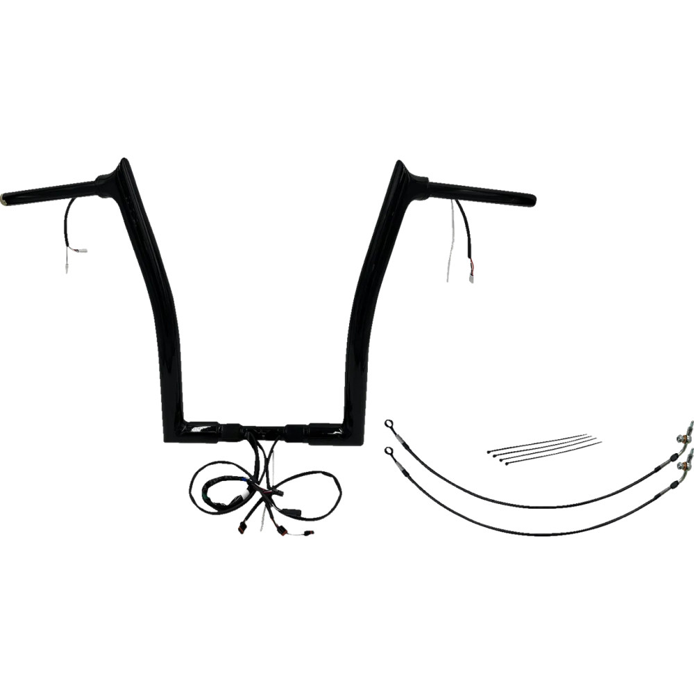 Kit EZ Install de manillar puntiagudo con cableado 1-1/2" — 38 mm (1-1/2"), 40.5 cm (16") de alzada, Negro