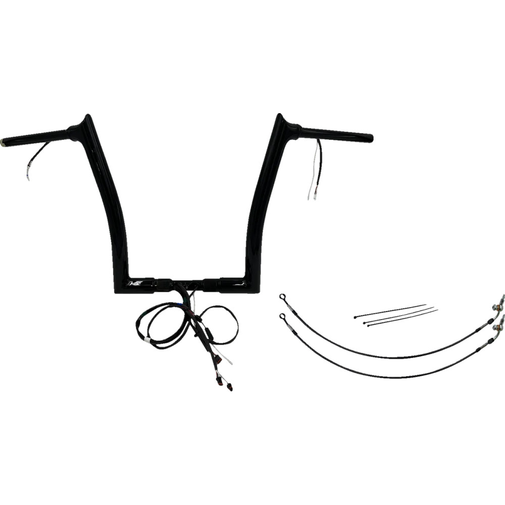 Kit de manillar EZ Install Wired 1-1/2" con parte superior puntiaguda — diámetro 1-1/2", 14" de altura, 35" de ancho, acelerador