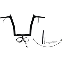 Kit de manillar EZ Install cableado 1-1/2" con punta — diámetro 1-1/2", elevación 14", ancho 35", negro