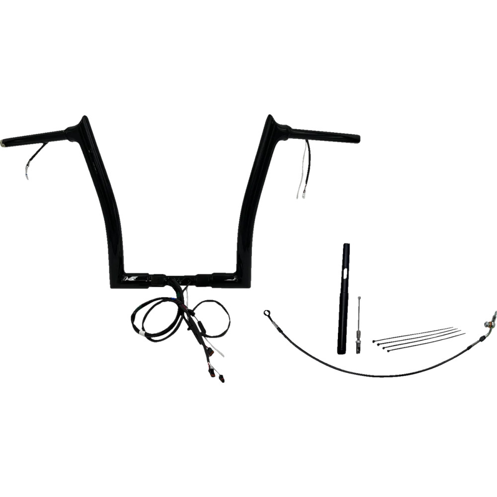 Kit de manillar EZ Install cableado 1-1/2" con punta — diámetro 1-1/2", elevación 14", ancho 35", negro