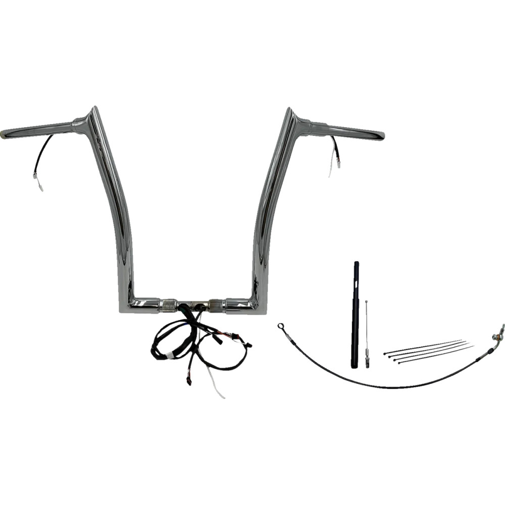 Kit de manillar EZ Install con cableado 1-1/2" punta superior — 1-1/2" diámetro, elevación 16", ancho 35", cromado