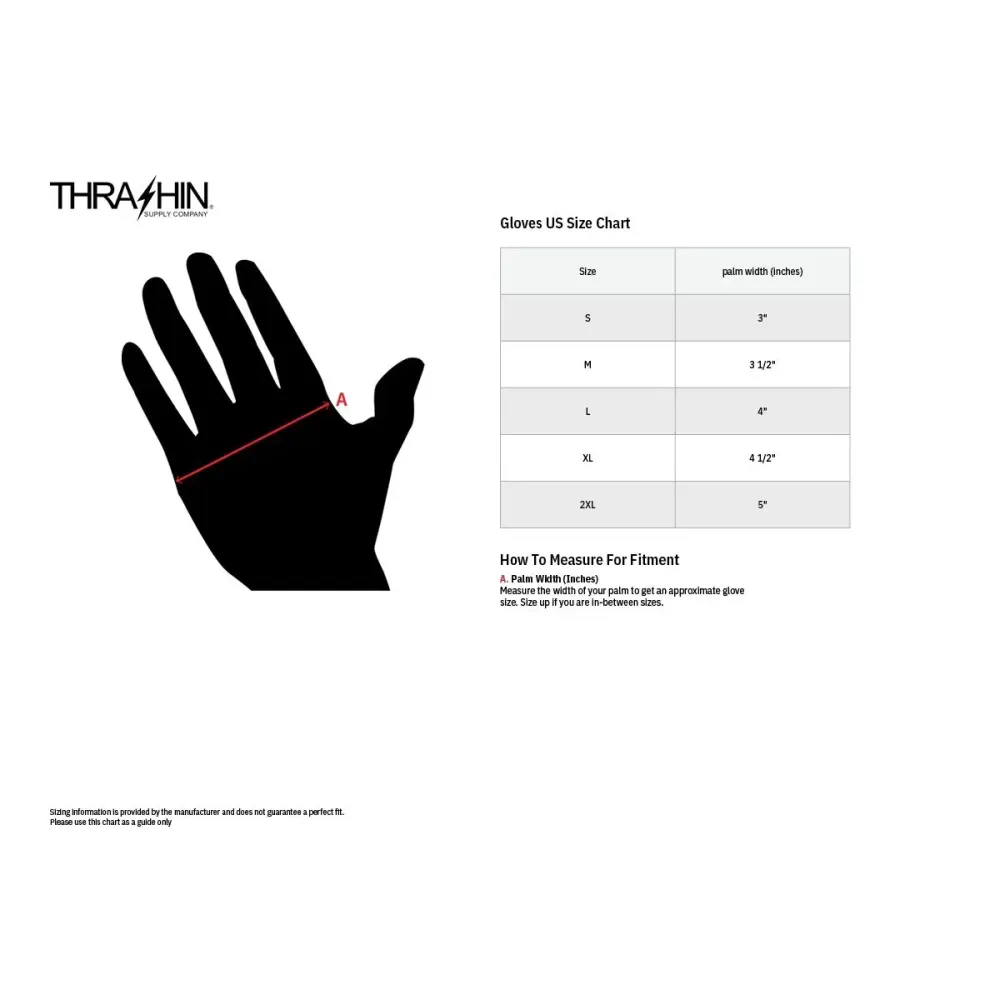 Guantes Stealth con palma de piel y diseño de llamas — M, rojo