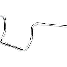 Manillar Twin Redondo — Elevación 10", Diámetro de sujeción 1", Ancho 37-1/4", Cromo