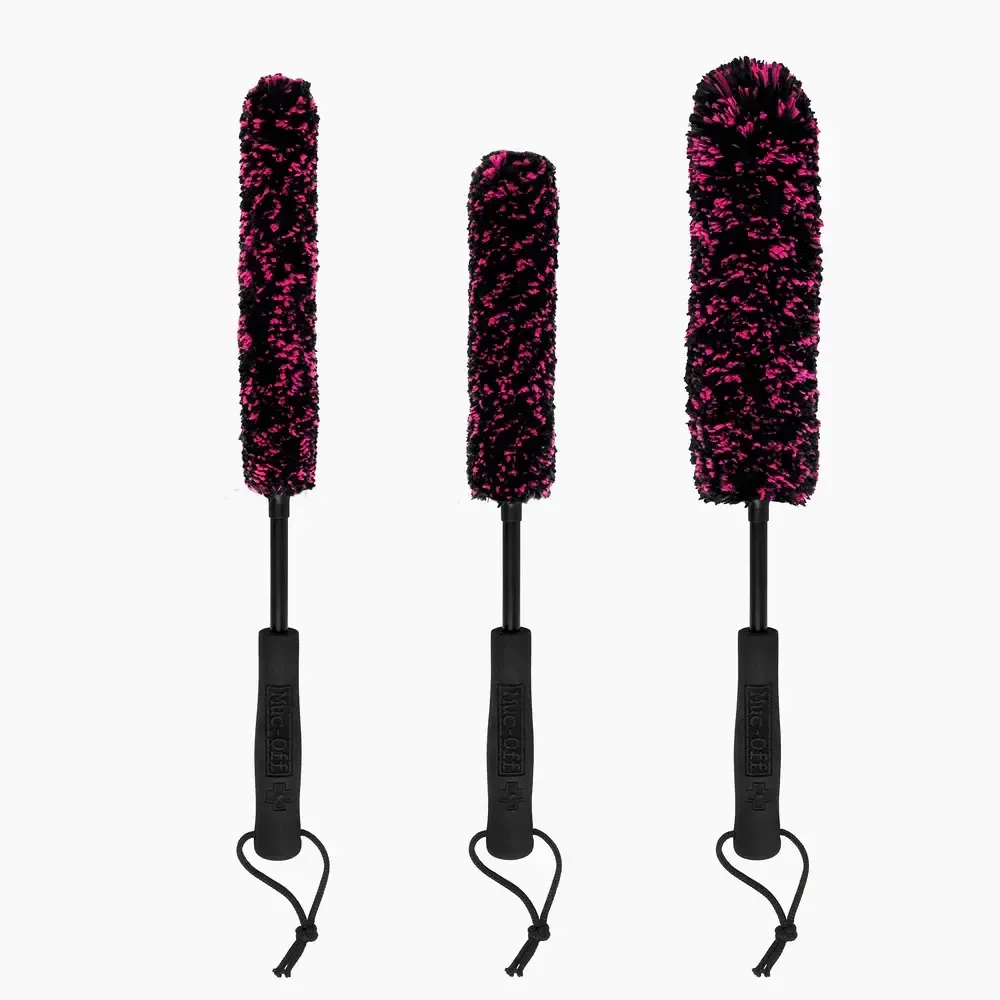 Microfibre Detailing Brush Set x 3 — Lengths 41/41/38 cm, heads 41×7 cm, 20×4 cm, 16.6×5 cm