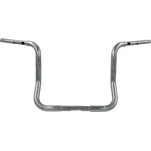 Manillar redondo 1-1/4" con instalación EZ — diámetro 1-1/4", ancho central 15-1/2", elevación 14", abrazadera 1", cromo