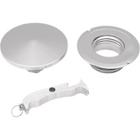 Gas Cap with Paint Protectors — right-hand thread, vented, chrome