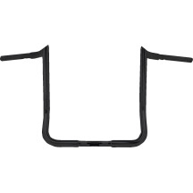 Manillar 1-1/4" Bagger Monkey Bar — 1-1/4" diámetro, 12" altura, 1" abrazadera, 15" ancho central, Negro