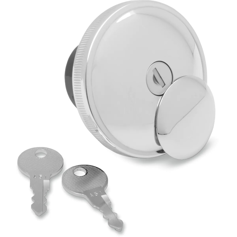 Screw-In Locking Gas Cap — Chrome, Screw cap