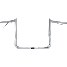 Pre-Wired Handlebar — 36" width, 1" clamp, 1-1/4" bar, 10" rise, Chrome