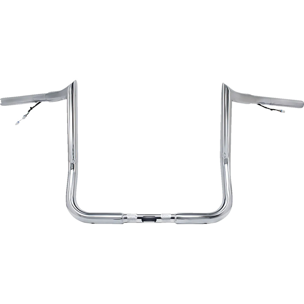 Pre-Wired Handlebar — 36" width, 1" clamp, 1-1/4" bar, 10" rise, Chrome
