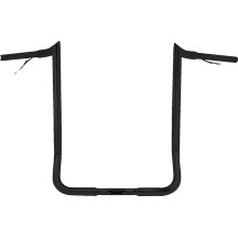 Pre-Wired Handlebar — 36" width, 16" rise, 1-1/4" dia, 1" clamp, Black