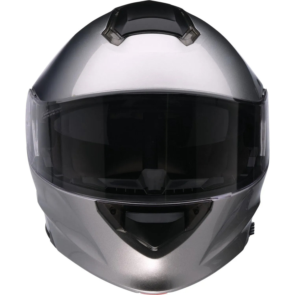 Solaris 2.0 Solid Modular Helmet — XL, Polycarbonate shell, Silver