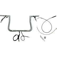 Manillar plano EZ Install de 1-1/4" — diámetro 1-1/4", elevación 11", cromo