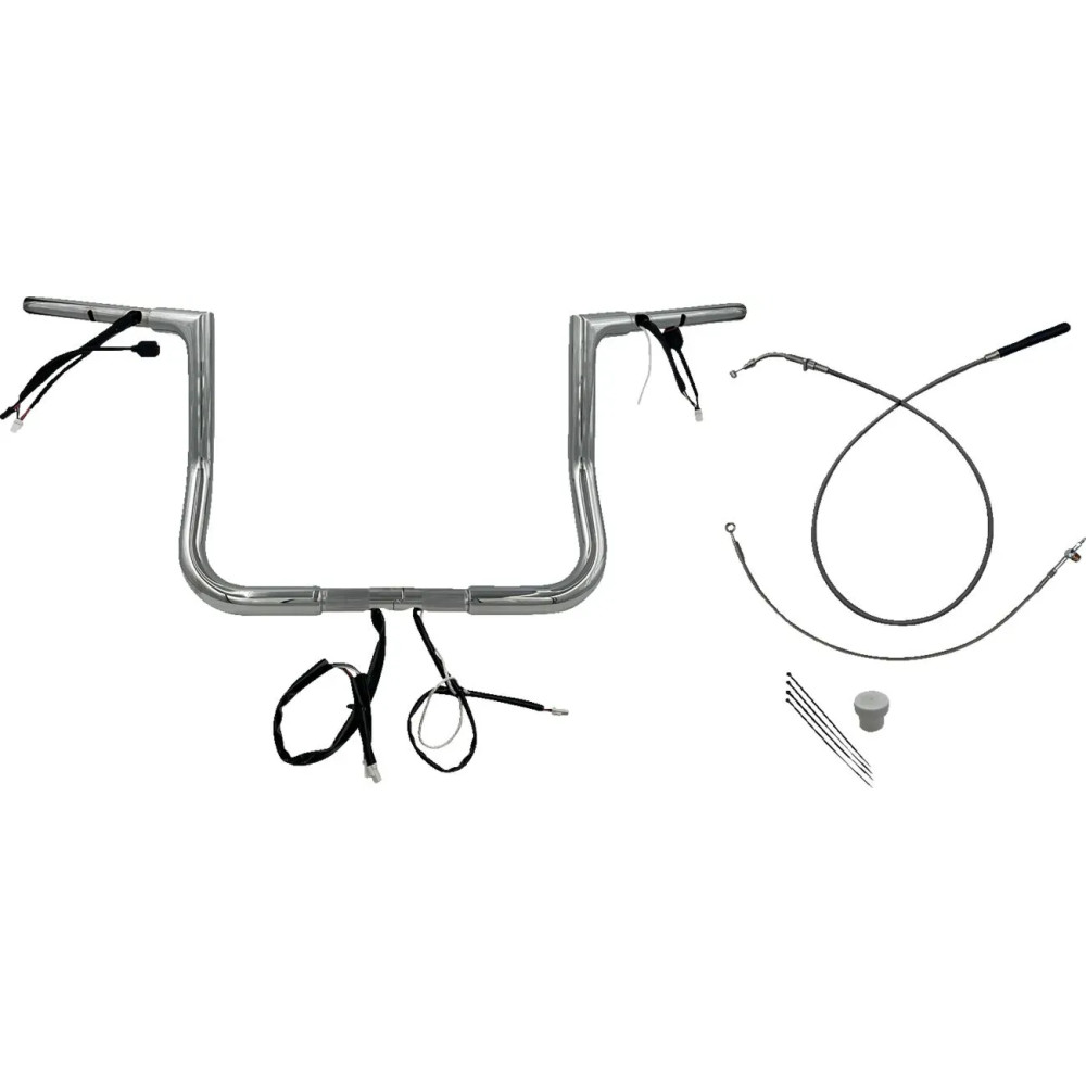 Manillar Flat Top EZ Install de 1-1/4" — diámetro 32 mm (1-1/4"), subida 30,5 cm (12"), abrazadera 25,4 mm (1")