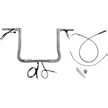 Manillar plano EZ de instalación 1-1/4" — abrazadera 1", elevación 14", retroceso 9"