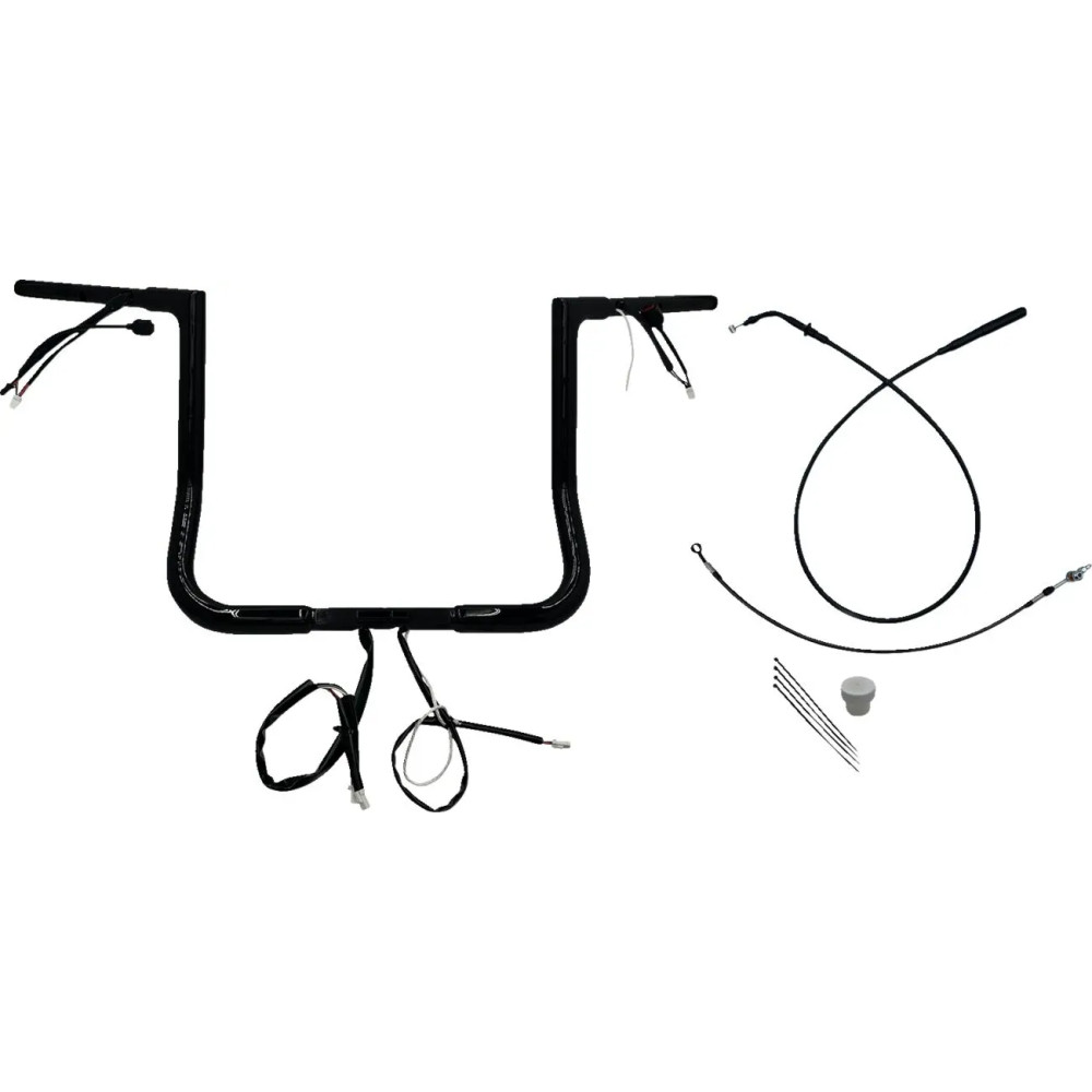 Manillar plano superior EZ Install de 1-1/4" — 14" altura, 9" retroceso, 15-1/2" ancho central