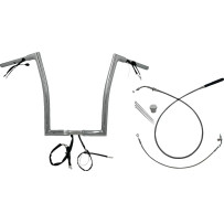 Manillar Flat Top EZ Install de 1-1/4" — abrazadera 1-1/4", elevación 16", retroceso 8"