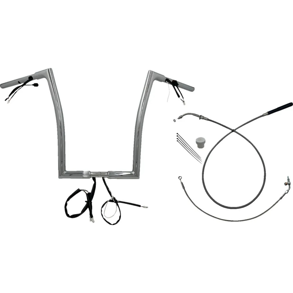 Manillar Flat Top EZ Install de 1-1/4" — abrazadera 1-1/4", elevación 16", retroceso 8"