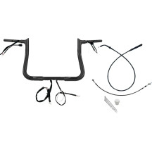 Manillar EZ de instalación con cima puntiaguda 1-1/4" — 1-1/4" dia, abrazadera 1", ancho central 15-1/2", Negro