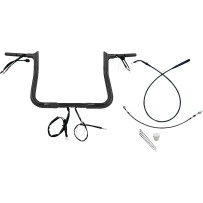 Manillar EZ de instalación con cima puntiaguda 1-1/4" — 1-1/4" dia, abrazadera 1", ancho central 15-1/2", Negro