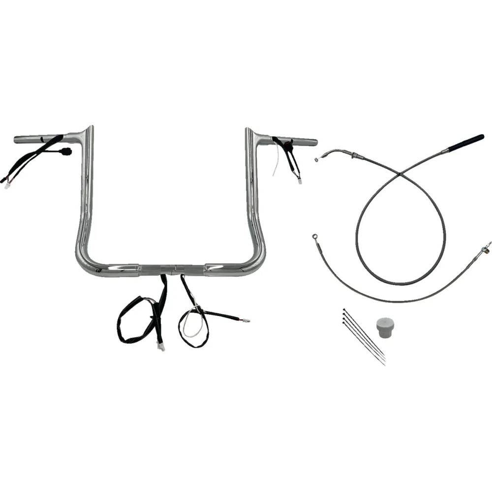 Manillar 1-1/4" de instalación EZ con tope puntiagudo — 1-1/4" dia, abrazadera 1", alzada 14"