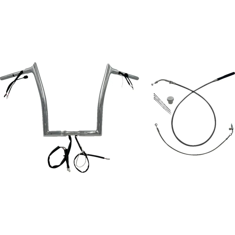 Manillar 1-1/4" EZ Install con parte superior puntiaguda — Diámetro de sujeción 32 mm (1-1/4"), Ancho 89 cm (35"), Acabado cromo