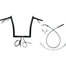 Manillar Pointed Top 1-1/4" con instalación EZ — abrazadera 1-1/4", elevación 14", ancho 35", negro brillante