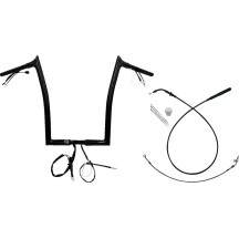 Manillar 1-1/4" EZ Install con tope puntiagudo — 16" de elevación, ancho central 10-1/4"