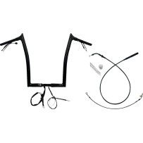 Manillar 1-1/4" EZ Install con tope puntiagudo — 16" de elevación, ancho central 10-1/4"