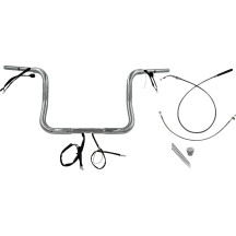 Manillar redondo EZ de 1-1/4" — diámetro 1-1/4", abrazadera 1", elevación 12", ancho 36", cromo