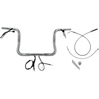 Manillar redondo EZ de 1-1/4" — diámetro 1-1/4", abrazadera 1", elevación 12", ancho 36", cromo