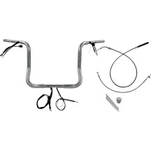 Manillar redondo superior 1-1/4" Instalación EZ — 1-1/4" diámetro, 36" ancho, 14" elevación, Cromado