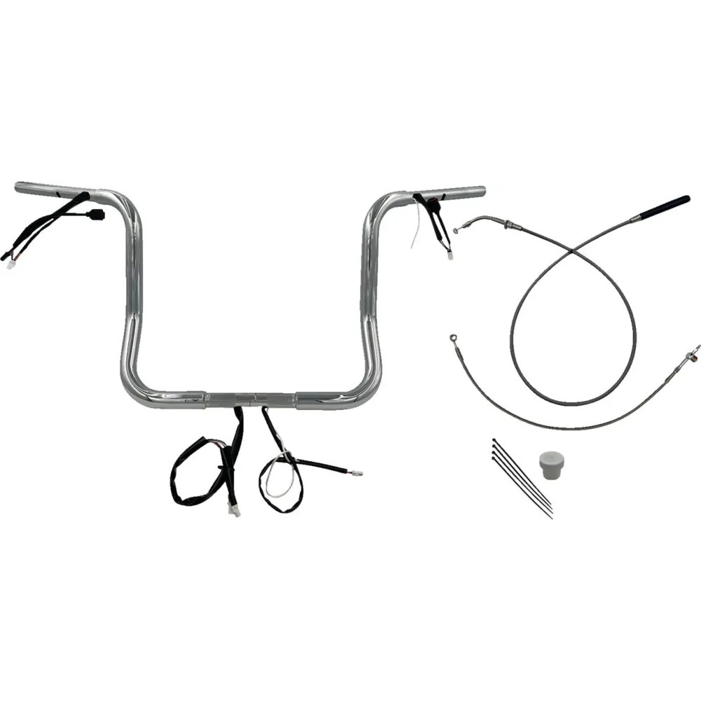 Manillar redondo superior 1-1/4" Instalación EZ — 1-1/4" diámetro, 36" ancho, 14" elevación, Cromado