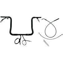 Manillar redondo superior de 1-1/4" con instalación EZ — abrazadera de 1", negro