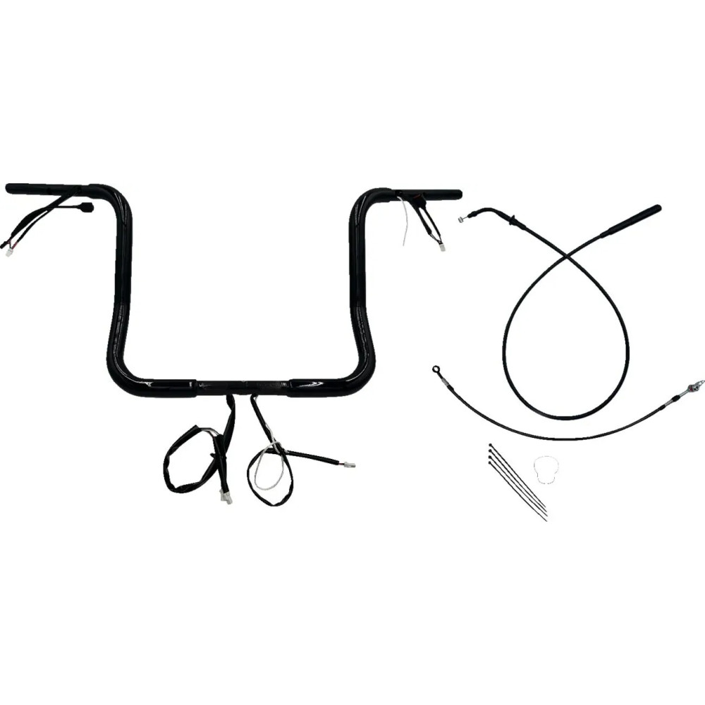 Manillar redondo superior de 1-1/4" con instalación EZ — abrazadera de 1", negro