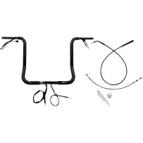 Manillar de tapa redonda EZ Install de 1-1/4" — 1-1/4" diámetro, 36" ancho, 16" elevación, negro