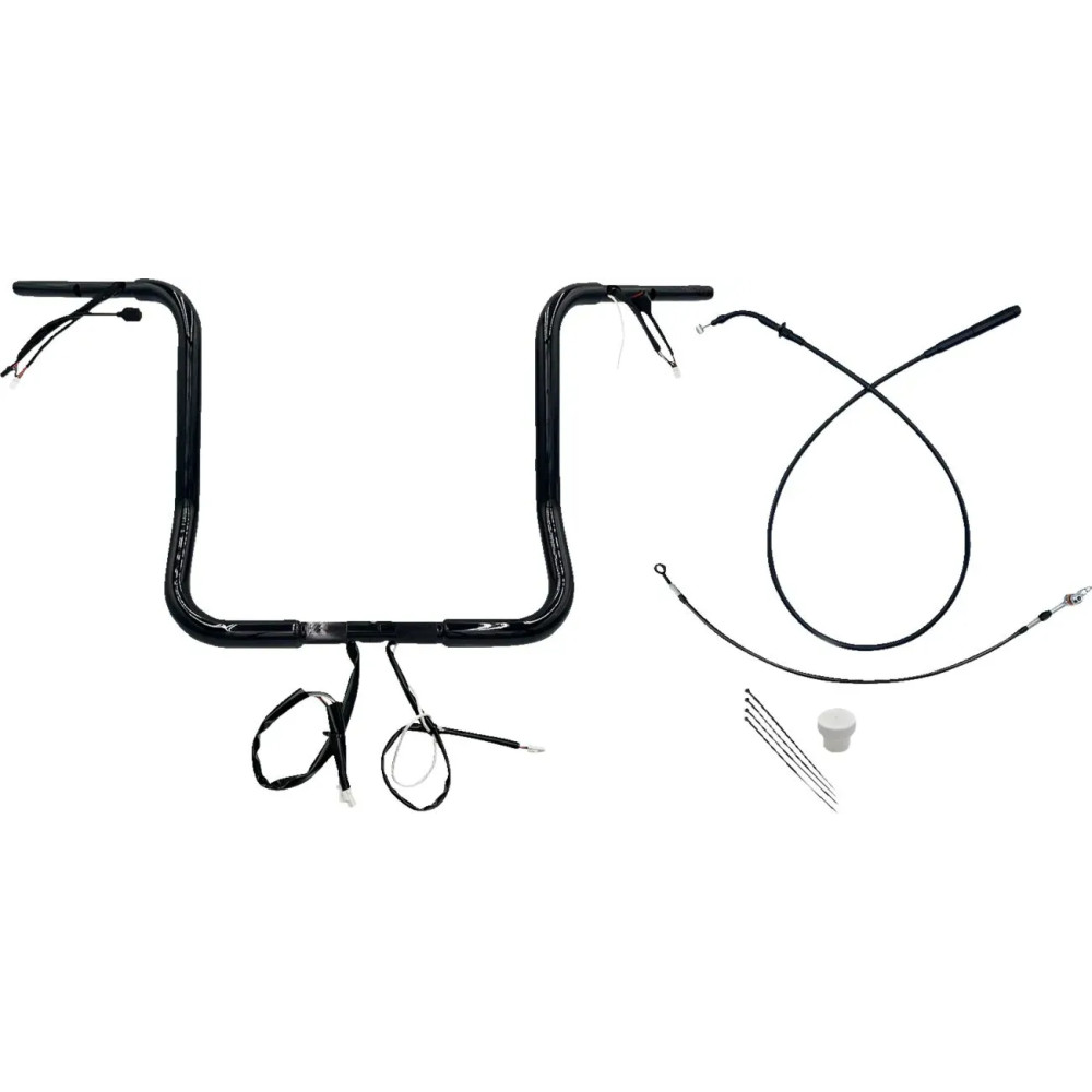 Manillar de tapa redonda EZ Install de 1-1/4" — 1-1/4" diámetro, 36" ancho, 16" elevación, negro